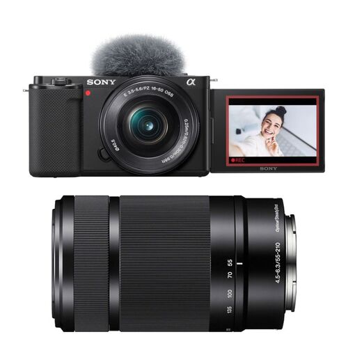 SONY ALPHA ZV-E10 SCHWARZ + 16-50 + 55-210 3 Jahre Garantie