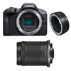 Digitalkamera CANON EOS R100 – Weiß – 24,1 Megapixel – RF-S 18–150 mm f/3,5–6,3 IS STM – 4K – Bluetooth + EF-EOS R-Adapterring