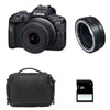 CANON EOS R100 + RF-S 18–45 mm f/4,5–6,3 IS STM, 3 Jahre Garantie + Tasche + 8-GB-SD-Karte + EF-EOS-R-Adapterring