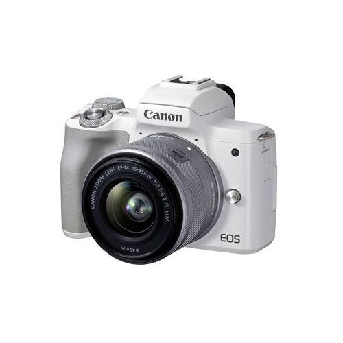 Canon EOS M50 Mark II Weiß + EF-M 15–45 mm f/3,5–6,3 IS STM Silber