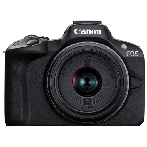 Canon EOS R50 – Digitalkamera – spiegellos – 24,2 MP – APS-C – 4K / 30 fps – 2,5-facher optischer Zoom, Objektiv RF-S 18–45 mm F4,5–6,3 IS STM, 55–210 mm F5,0–7,1 IS STM - WLAN, Bluetooth – schwarz