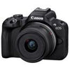 Canon EOS R50 – Digitalkamera – spiegellos – 24,2 MP – APS-C – 4K / 30 fps – 2,5-facher optischer Zoom, Objektiv RF-S 18–45 mm F4,5–6,3 IS STM, 55–210 mm F5,0–7,1 IS STM - WLAN, Bluetooth – schwarz