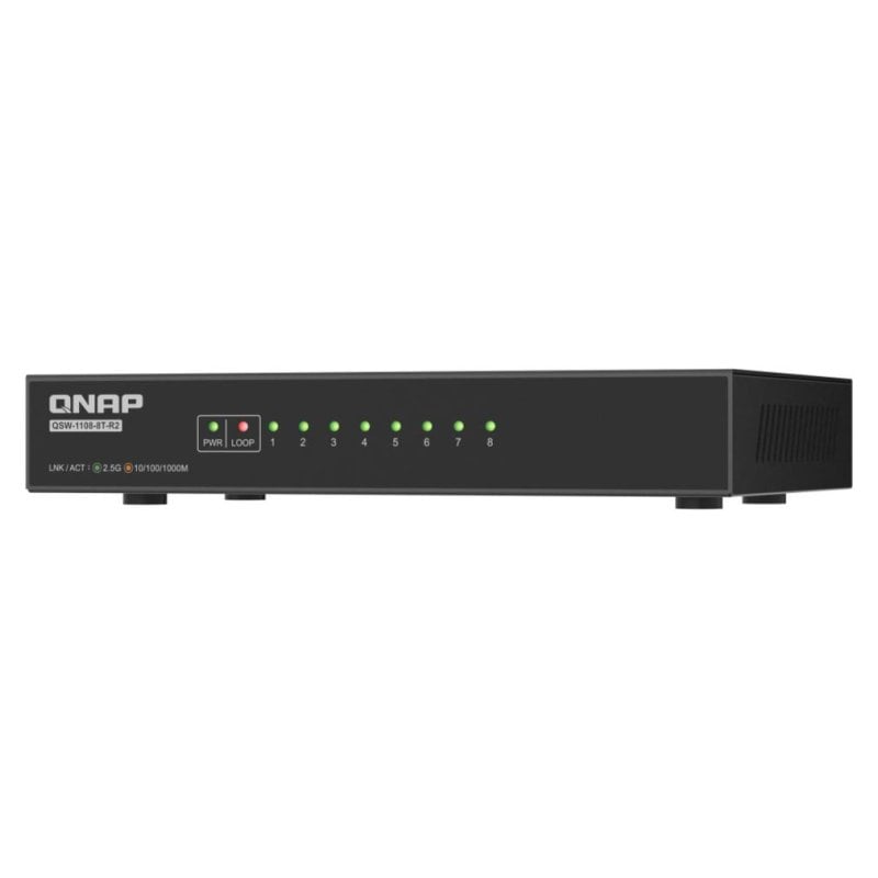 QNAP QSW-1108-8T-R2 Netzwerk-Switch, 8-Port, 2,5G-Ethernet, Desktop-Modell, lüfterlos