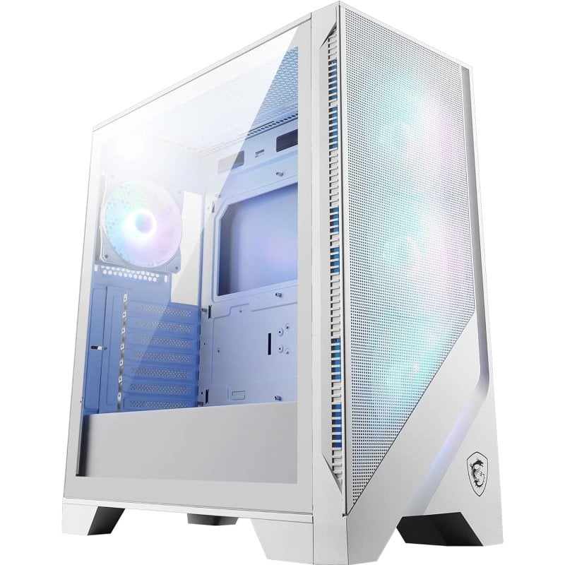 MSI MAG FORGE 320R AIRFLOW ARGB Mid-Tower mATX aus gehärtetem Glas, USB 3.2, weiß