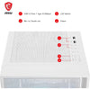 MSI MAG FORGE 320R AIRFLOW ARGB Mid-Tower mATX aus gehärtetem Glas, USB 3.2, weiß