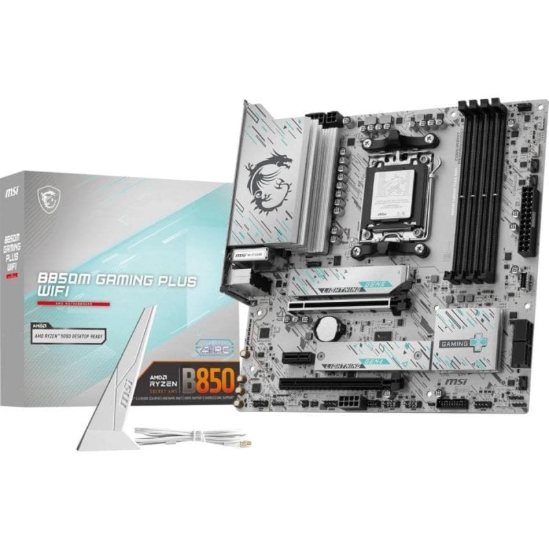 MSI B850M GAMING PLUS WIFI B850 AM5 DDR5 Micro-ATX-Mainboard mit WLAN 7 und PCIe 5.0 sowie RGB-Beleuchtung