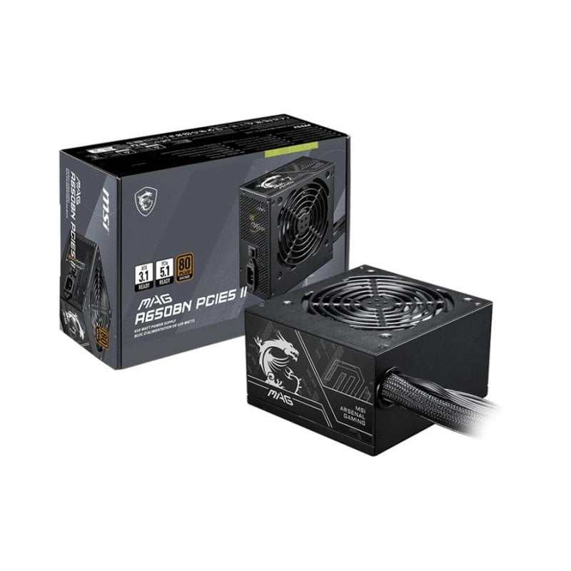 MSI MAG A650BN PCIE5 II 650 W 80 PLUS Bronze ATX-Netzteil, nicht modular