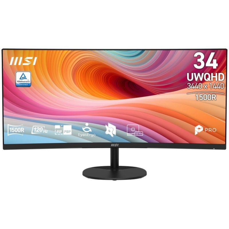 MSI Pro MP341CQ E12 34-Zoll-Monitor, UltraWide, Quad HD, 120 Hz, VA-Panel, Curvo, 4 ms
