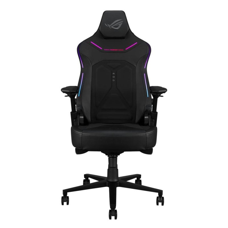 ASUS ROG Courser Gaming-Stuhl aus Kunstleder mit RGB-Beleuchtung und 4D-Armlehnen
