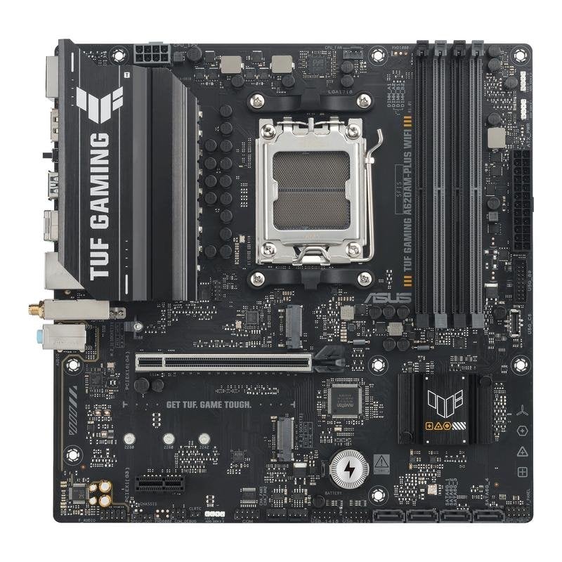 ASUS TUF GAMING A620AM-PLUS WIFI AMD A620A AM5 DDR5 Micro-ATX-Mainboard mit WLAN 6 und RGB-Beleuchtung
