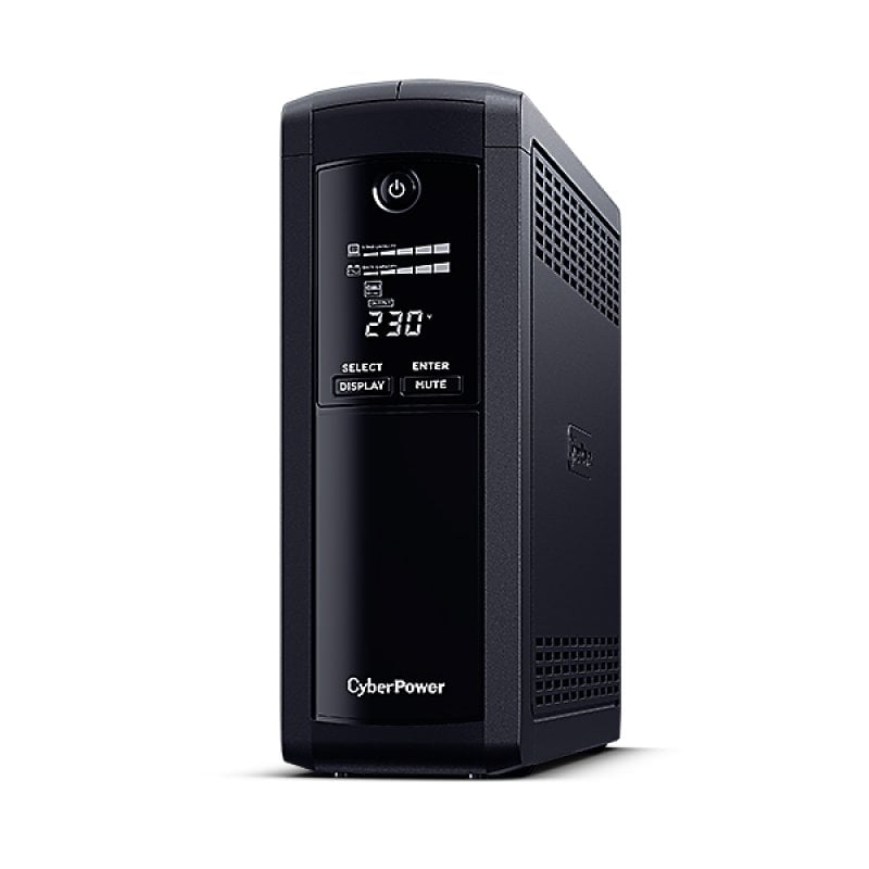 CyberPower VP1200ELCD Unterbrechungsfreie Stromversorgung (USV), line-interaktiv, 1,2 kVA, 5 Wechselstromausgänge