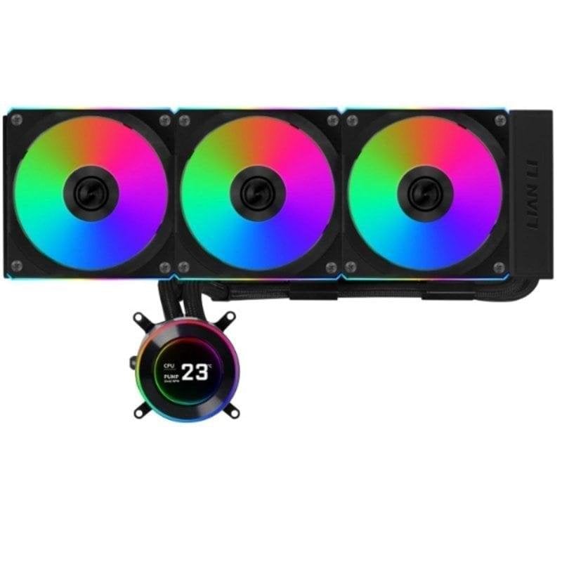 Lian Li HydroShift II LCD-C 360 mm Flüssigkeitskühlung mit 3 Lüftern, LCD, RGB, schwarz