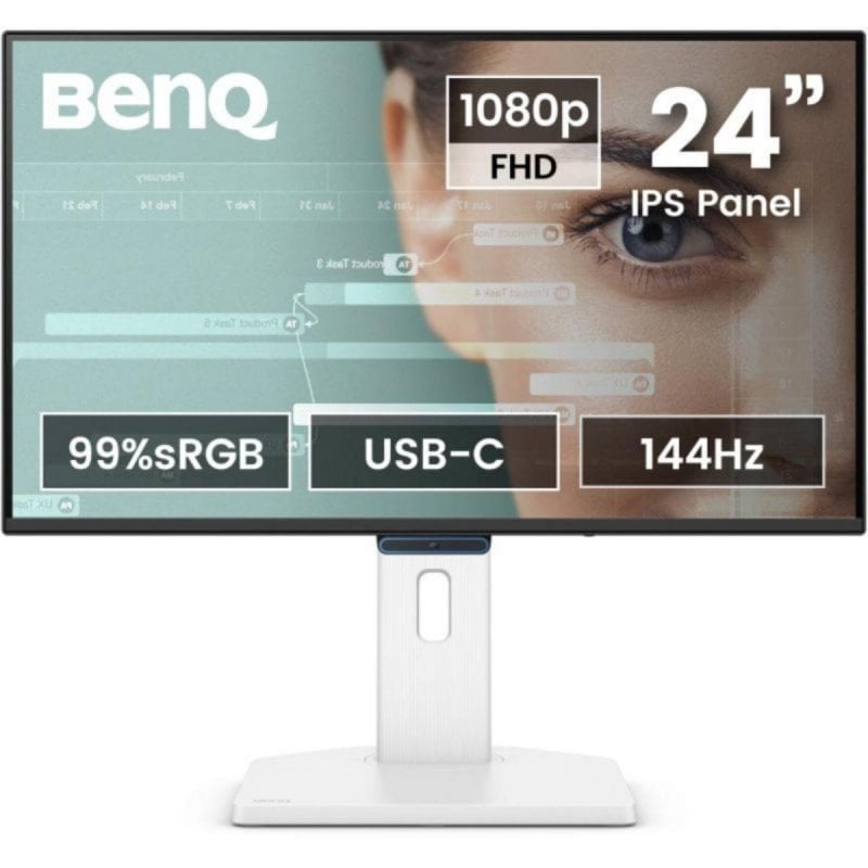 BenQ GW2490TC 23,8-Zoll-Monitor, Full HD, 144 Hz, IPS, USB-C, 5 ms, Lautsprecher, Weiß