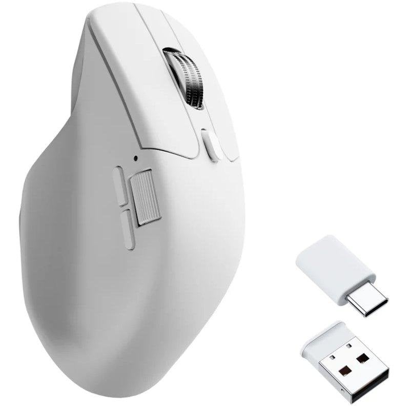 Maus Keychron M6 Wireless 2,4 GHz Bluetooth 12.000 DPI Weiß, geräuscharm, Metallrad