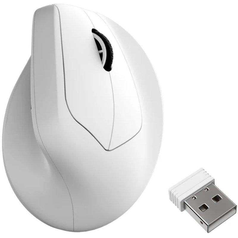 Maus Keychron M5 Wireless, vertikal, Bluetooth, 30.000 DPI, weiß, ergonomisch, 8 kHz, Daumenrad