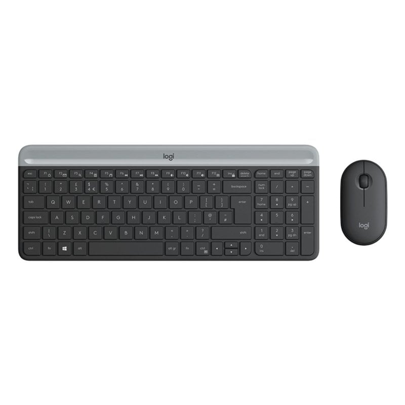 Logitech MK470 kabellose Tastatur, komplett mit optischer Maus, QWERTZ, Graphit