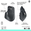 Logitech MX Master 3S Wireless Bluetooth-Maus, 8000 DPI, Graphit, ergonomisch, leise Klicks