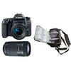 Canon EOS 77D + EF-S 18–55 mm IS STM + EF-S 55–250 mm IS STM + Tasche