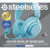 Steelseries Arctis Nova 3P kabellose Bluetooth 5.3-Kopfhörer mit abnehmbarem Mikrofon in der Farbe Aquamarin