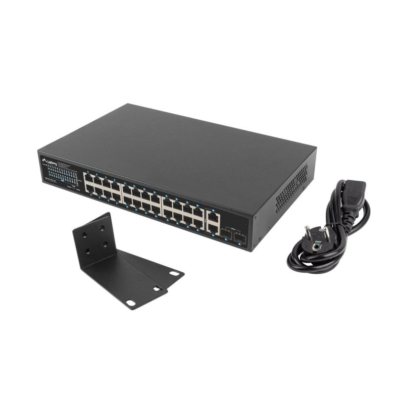 Lanberg RSGE-24P-2GE-2S-250 Unmanaged-Switch für die Rackmontage mit 24 RJ-45-Anschlüssen