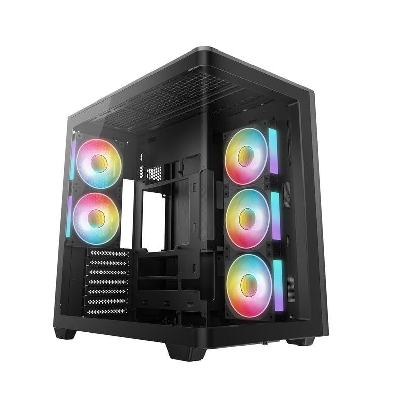 PC-Gehäuse DeepCool CG590U 5F Tower ATX aus gehärtetem Glas, schwarz