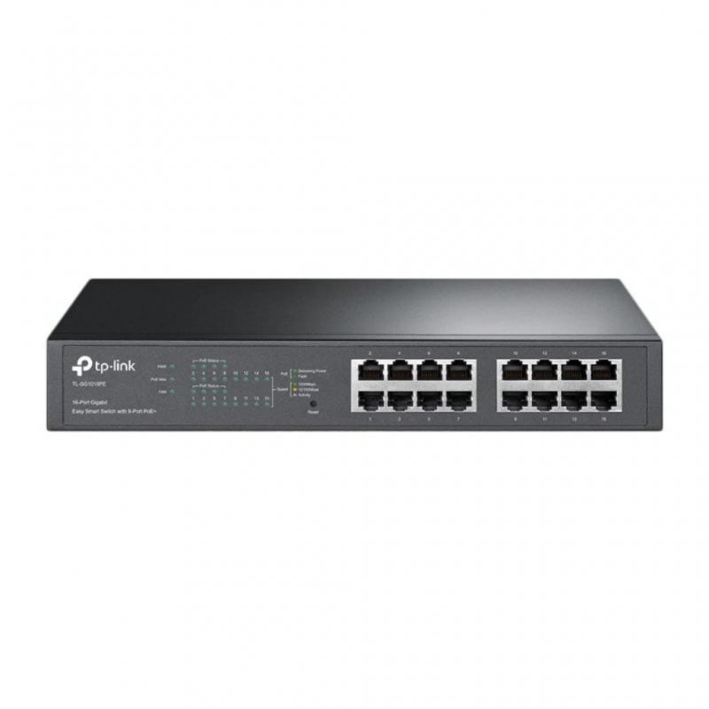 TP-Link TL-SG1016PE Managed Switch mit 16 Gigabit-Ports und 8 PoE+-Ports