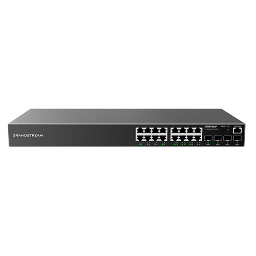 Grandstream Networks GWN7802P 16-Gigabit-PoE-Ports, L2+-Rack-/Wand-SFP-Management-Switch