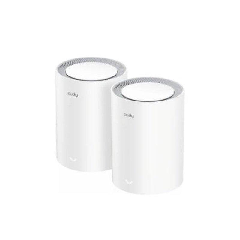 CUDY WiFi-Mesh-System mit 2 Knoten, 2402 Mbit/s, 399 m² Reichweite, mit Wi-Fi 6 und VPN