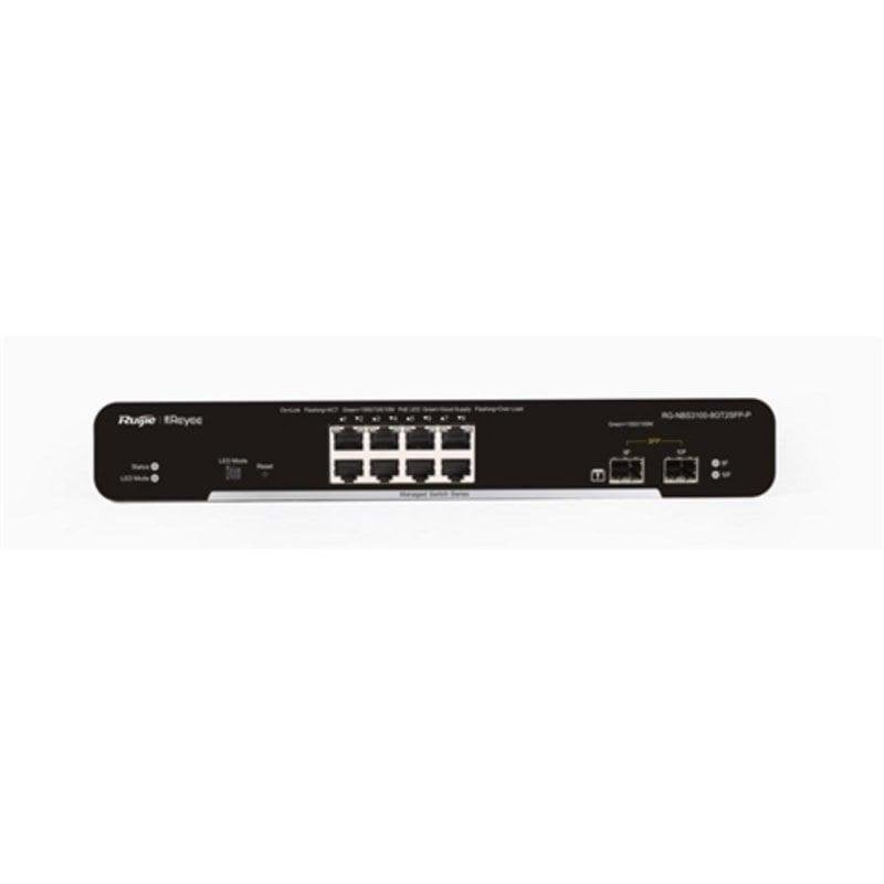 Ruijie RG-NBS3100-8GT2SFP-P Switch mit 8 Gigabit-Ports, verwaltbar, L2, PoE, 2 SFP-Steckplätze