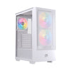 Einarex PULSE P100 RGB PC-Gehäuse aus gehärtetem Glas in Weiß mit 6 ATX-Lüftern