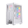 Einarex PULSE P100 RGB PC-Gehäuse aus gehärtetem Glas in Weiß mit 6 ATX-Lüftern