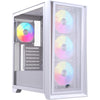 Einarex PULSE P600 RGB, weißer ATX-Tower mit Glas-/Mesh-Frontblende und 3 x 120-mm-Lüftern