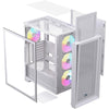 Einarex PULSE P600 RGB, weißer ATX-Tower mit Glas-/Mesh-Frontblende und 3 x 120-mm-Lüftern