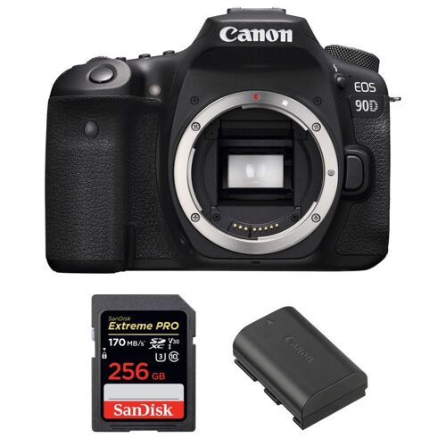 Canon EOS 90D (ohne Objektiv) + SanDisk 256 GB Extreme PRO UHS-I SDXC 170 MB/s + Canon LP-E6N | 2 Jahre Garantie