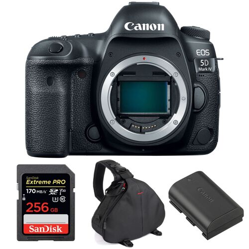 Canon EOS 5D Mark IV (ohne Objektiv) + SanDisk 256 GB Extreme PRO UHS-I SDXC 170 MB/s + Canon LP-E6N + Tasche | 2 Jahre Garantie