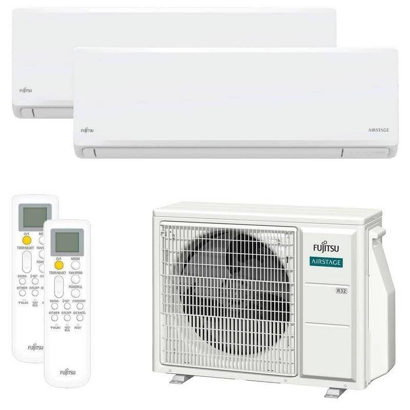 Multi-Split-Klimaanlage 2x1 Fujitsu ASY3525U11MI-KN 2.150 2.924 Frigorie A+++ Wärmepumpe WLAN