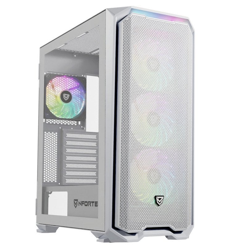 Nfortec Krater X Hartglas USB 3.0 ARGB Weiß