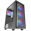 Mars Gaming MC-AIR ATX-Gaming-Gehäuse, 4x FRGB-12-cm-Lüfter, Mesh-Front, gehärtetes Glas, schwarz