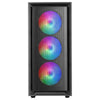Mars Gaming MC-AIR ATX-Gaming-Gehäuse, 4x FRGB-12-cm-Lüfter, Mesh-Front, gehärtetes Glas, schwarz