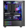 Mars Gaming MC-AIR ATX-Gaming-Gehäuse, 4x FRGB-12-cm-Lüfter, Mesh-Front, gehärtetes Glas, schwarz