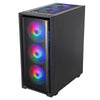 Mars Gaming MC-AIR ATX-Gaming-Gehäuse, 4x FRGB-12-cm-Lüfter, Mesh-Front, gehärtetes Glas, schwarz