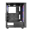 Mars Gaming MC-AIR ATX-Gaming-Gehäuse, 4x FRGB-12-cm-Lüfter, Mesh-Front, gehärtetes Glas, schwarz