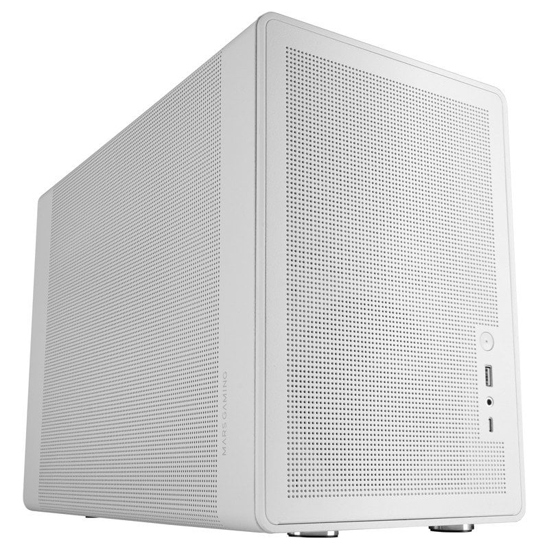 Mars Gaming Mc-xpro MicroATX-Mini-Tower mit 120-mm-Lüfter, ATX- und SFX-kompatiblem Netzteil, USB-C, Weiß