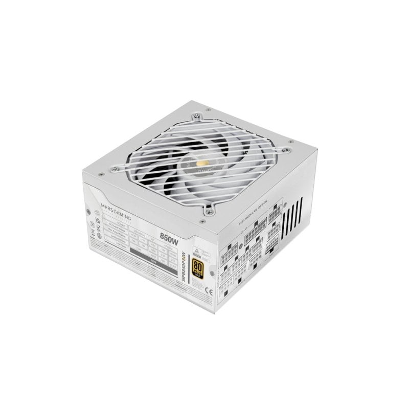 Mars Gaming MPB850PSI Vollmodulares ATX-Netzteil 850 W, 10 Jahre Garantie, 80 Plus Gold, Weiß