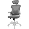 Bürostuhl DRAIR35, ergonomisch, Netzbezug, grau-weiß, klappbare Armlehnen, 120 kg, höhenverstellbar