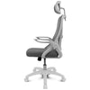 Bürostuhl DRAIR35, ergonomisch, Netzbezug, grau-weiß, klappbare Armlehnen, 120 kg, höhenverstellbar