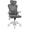 Bürostuhl DRAIR35, ergonomisch, Netzbezug, grau-weiß, klappbare Armlehnen, 120 kg, höhenverstellbar