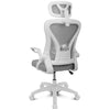 Bürostuhl DRAIR35, ergonomisch, Netzbezug, grau-weiß, klappbare Armlehnen, 120 kg, höhenverstellbar