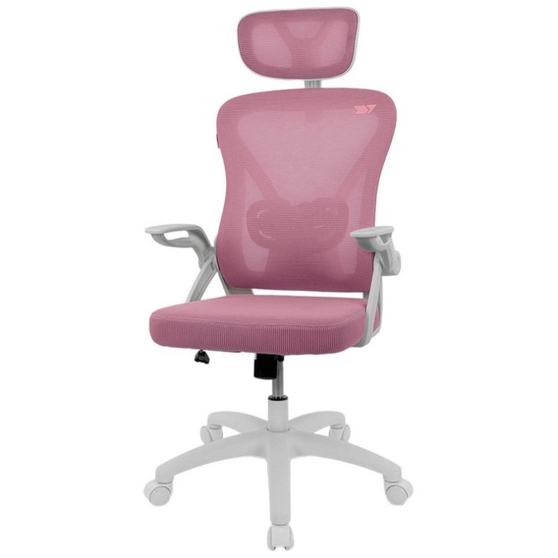 Bürostuhl Drift DRAIR35 – ergonomisch, Rückenlehne aus Netzgewebe, rosa, höhenverstellbar, 120 kg, Nylon-Fußkreuz