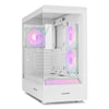 NOX Hummer SIGNAL Halb-Tower-PC-Gehäuse ARGB, Weiß, ATX/Micro-ATX, Seiten- und Frontscheibe, 3 × 120-mm-Lüfter, USB-C